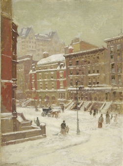 NEW YORK CITY SCENE - Paul Cornoyer