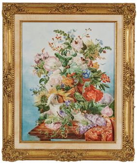 Floral Still Life With Cockatoo - Boehm