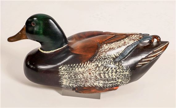Hand-Carved Wood Mallard Duck - Leo Koppy